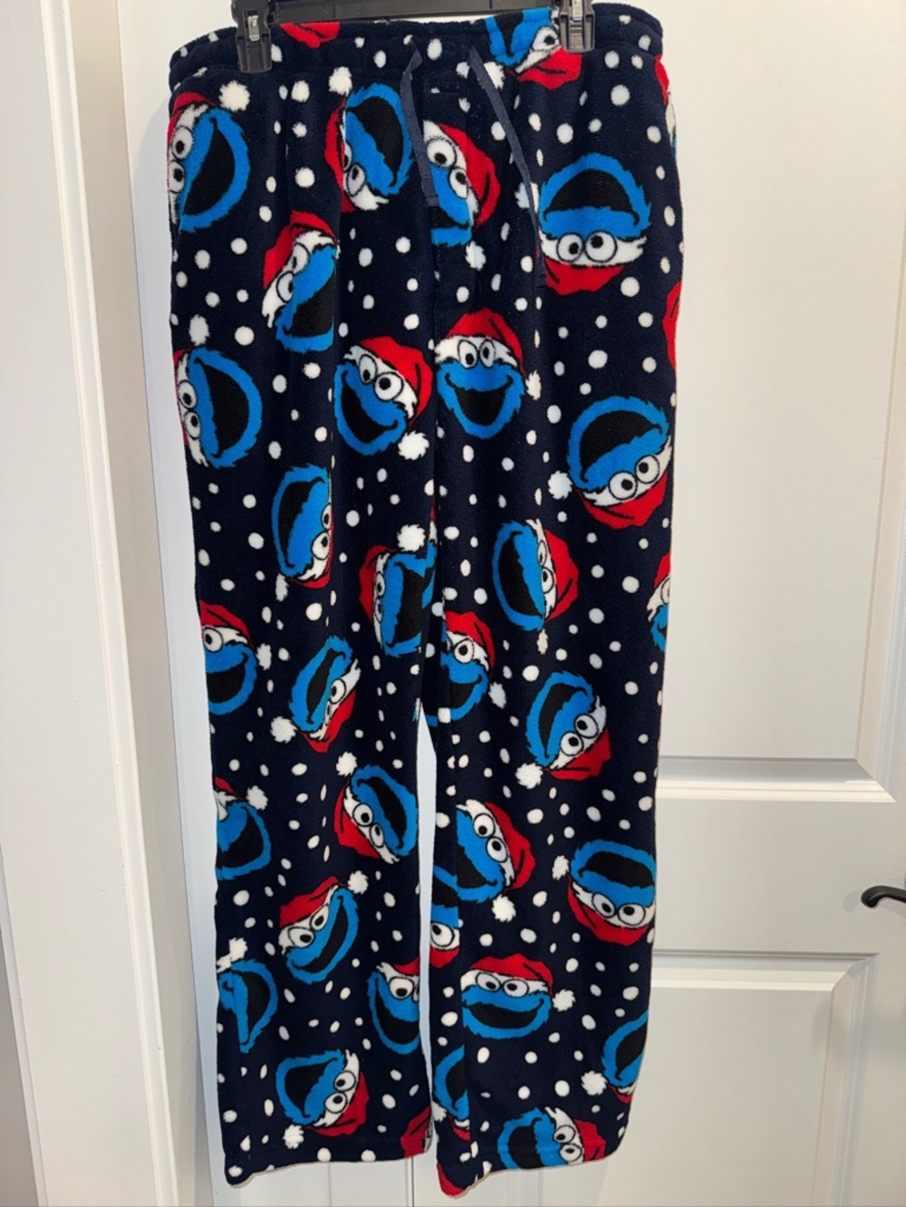 Sesame Street Navy Blue Cookie Monster Holiday Plush Pajama Pants